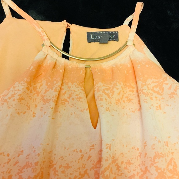 Luxology Vibrant Gradient Orange and Pink Sun Dress - Picture 4 of 5